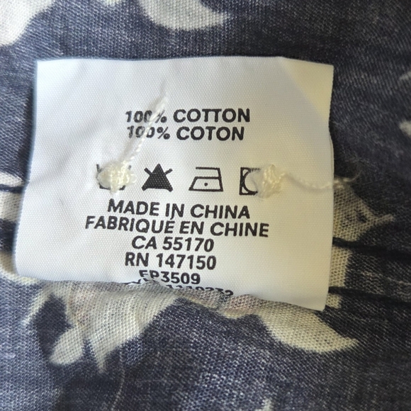 Frank & Oak Dark Blue Fruit Design Button-Down Shirt  Size Small - Picture 6 of 7